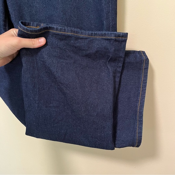 Lands’ End Dark Wash Denim Straight Leg Jeans - Picture 3 of 12